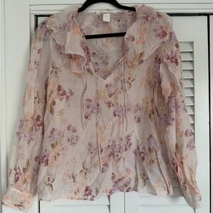H&M Pink Floral Blouse